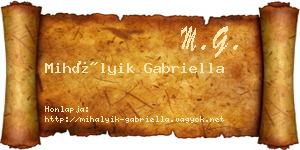 Mihályik Gabriella névjegykártya
