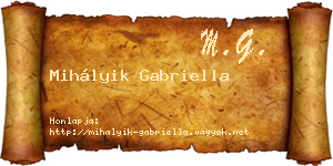 Mihályik Gabriella névjegykártya